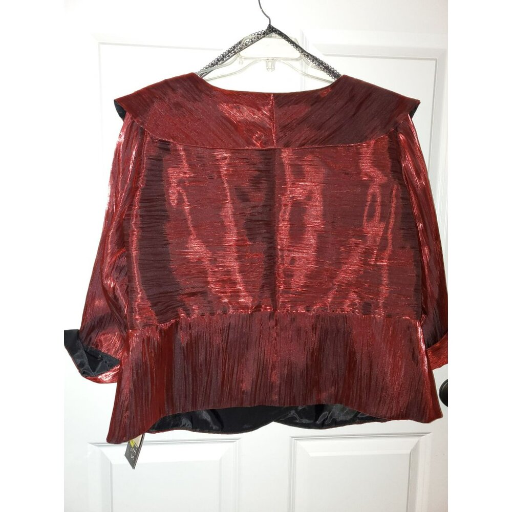 J.R Nites Women 20W Plus Size top Red New with Tags Zipper closure - Picture 2 of 10